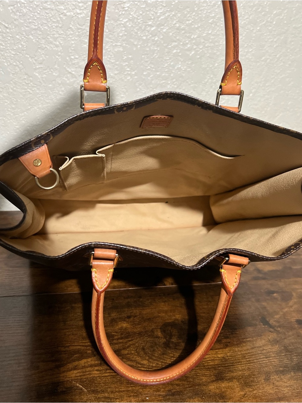 Louis Vuitton Monogram Canvas Tote in Brown with Tan Handles - Picture 7 of 10
